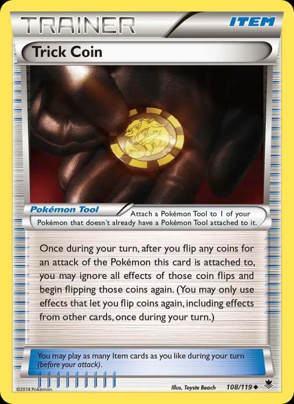 Trick Coin card in English