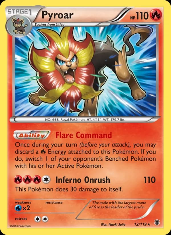 Pyroar card in English