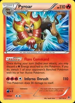 Pyroar card in English