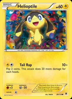 Helioptile card in English