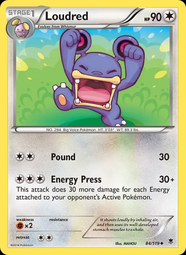 Loudred card in English