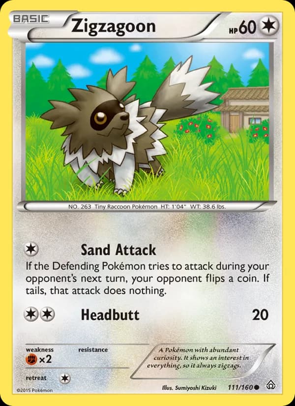 Zigzagoon card in English
