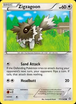 Zigzagoon card in English