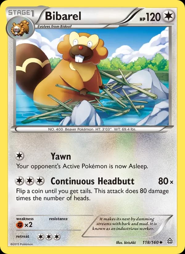 Bibarel card in English
