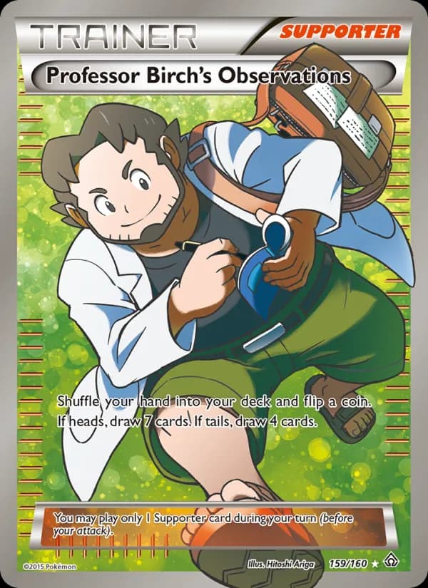 Professor Birch's Observations card in English