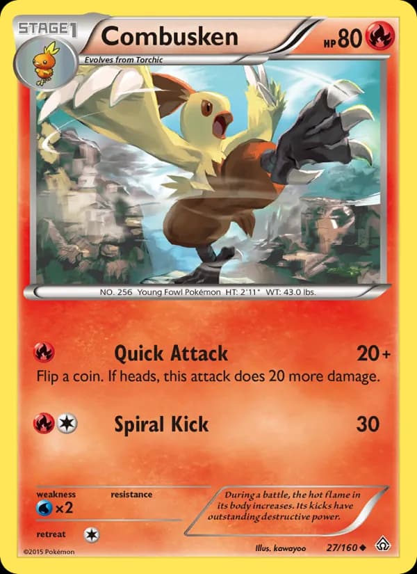 Combusken card in English