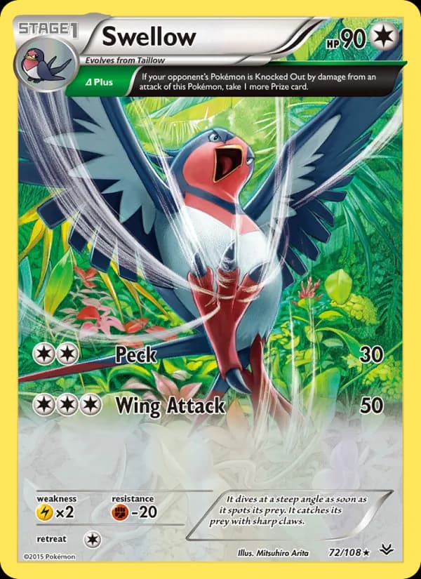 Swellow card in English