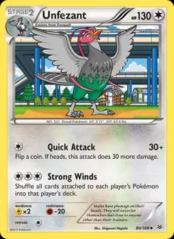 Unfezant card in English
