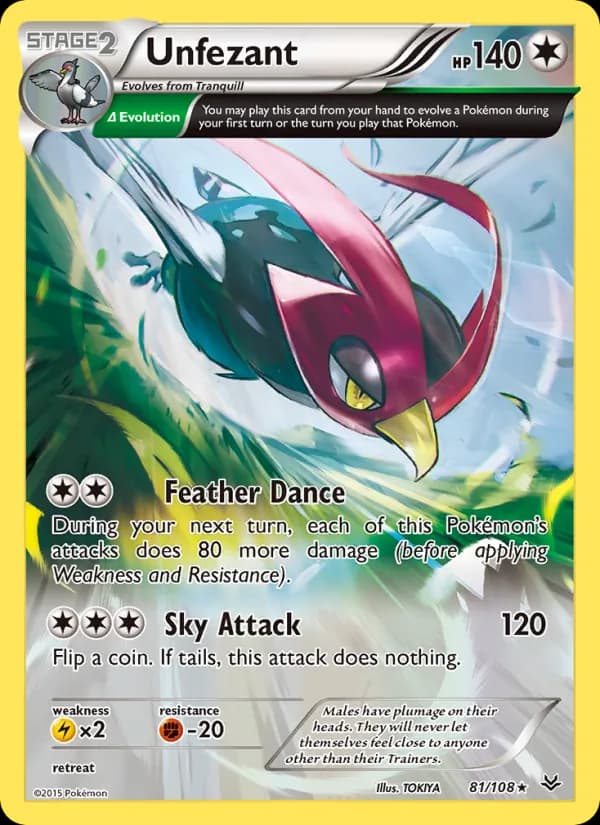 Unfezant card in English