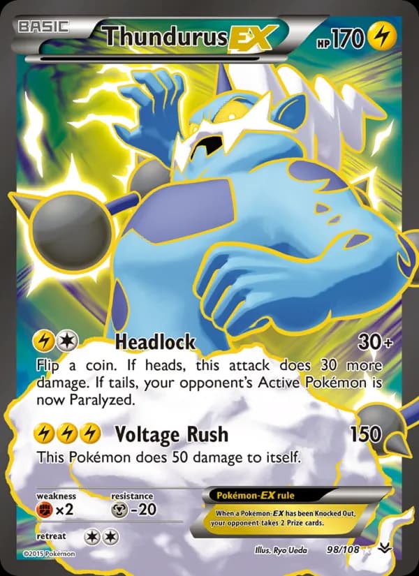 Thundurus EX card in English