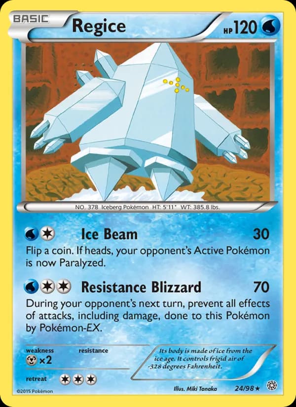 Regice card in English