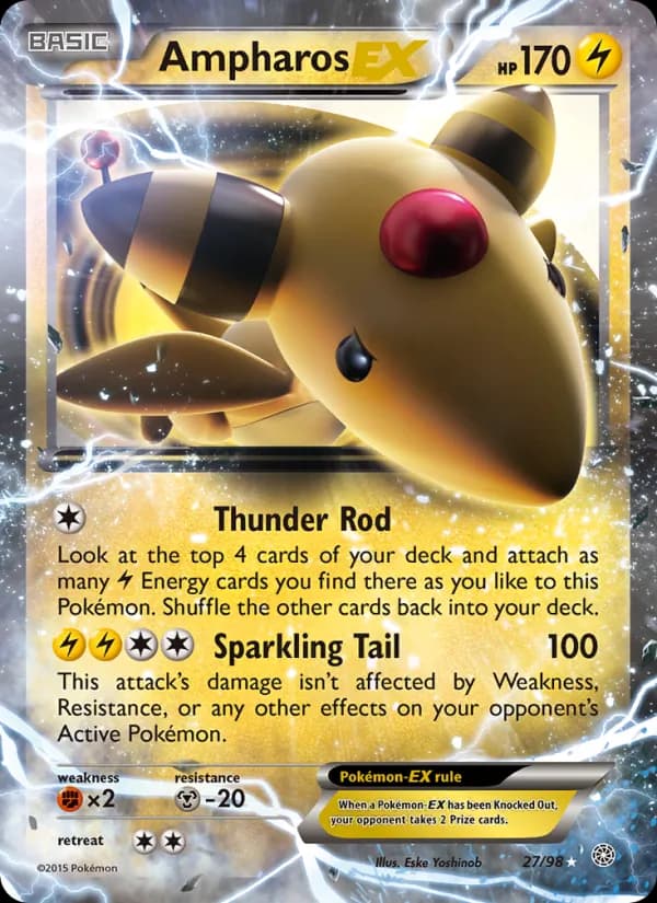Ampharos EX card in English