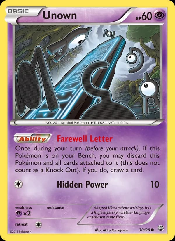 Unown card in English