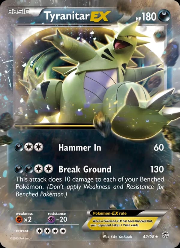 Tyranitar EX card in English