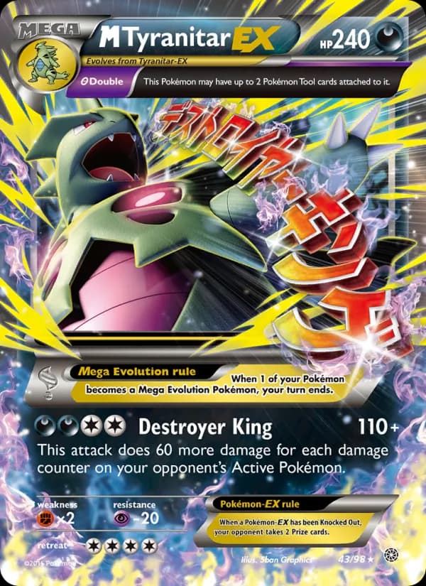 M Tyranitar EX card in English