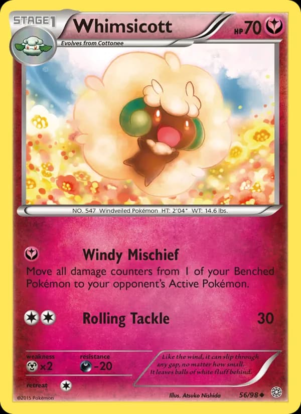 Whimsicott card in English