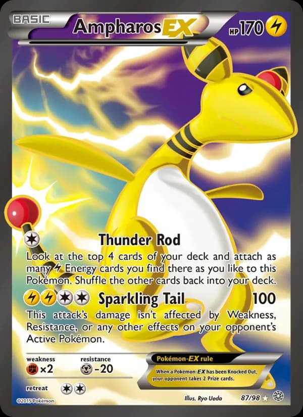 Ampharos EX card in English