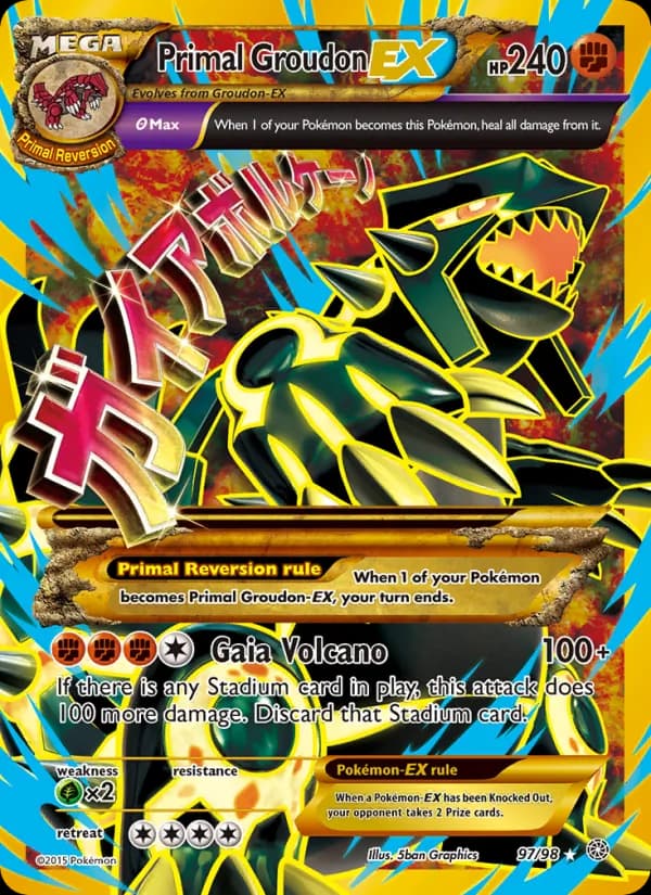 Primal Groudon EX card in English