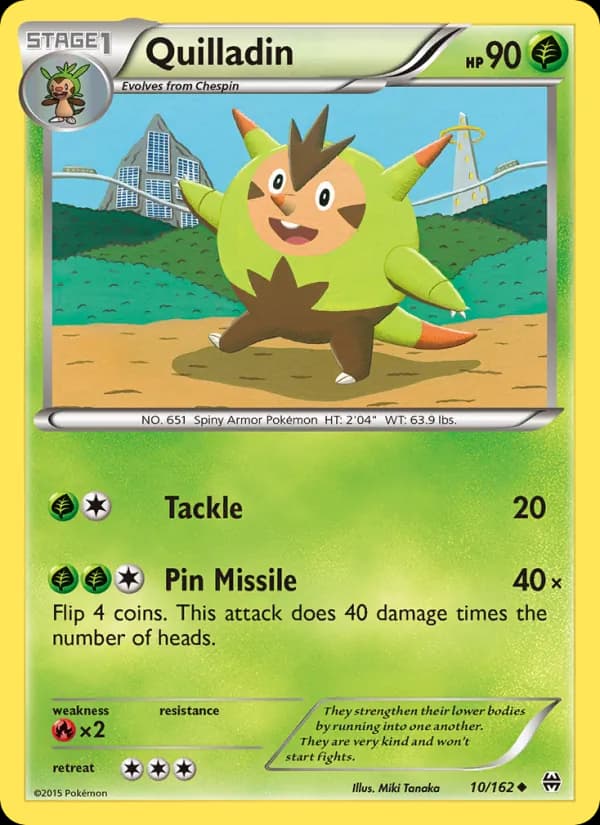 Quilladin card in English
