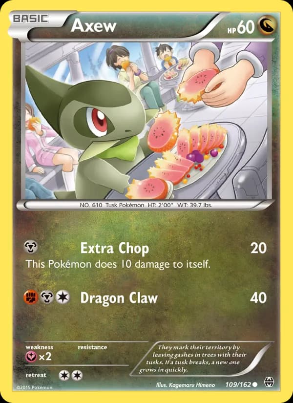 Axew card in English
