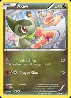 Axew card in English