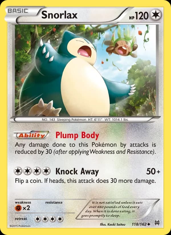 Snorlax card in English