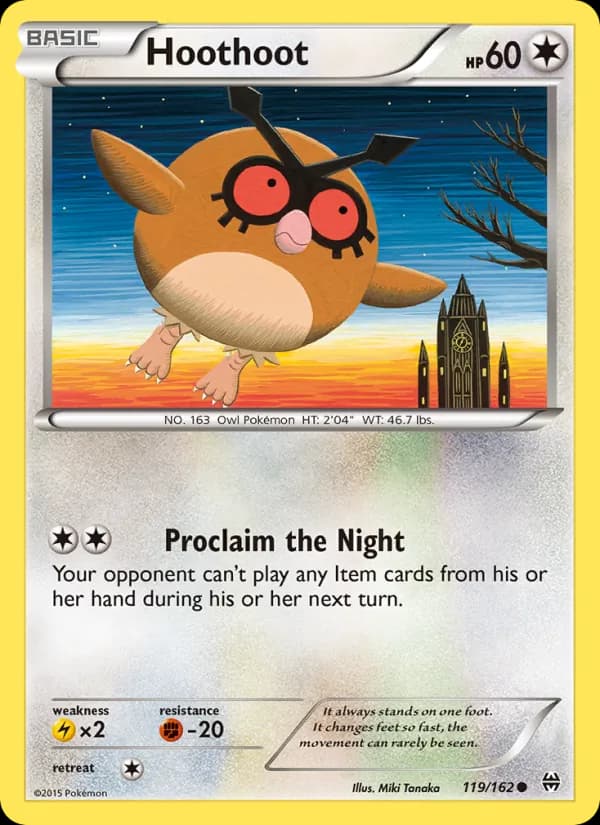 Hoothoot card in English
