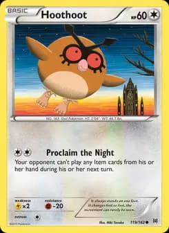 Hoothoot card in English