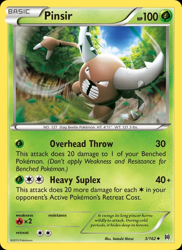 Pinsir card in English