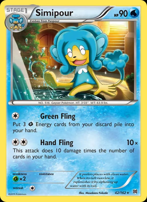 Simipour card in English