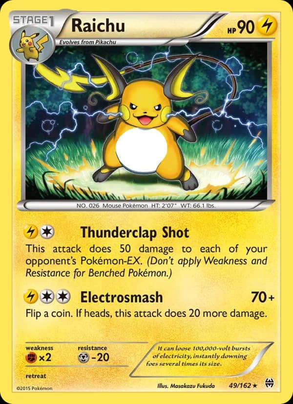 Raichu card in English