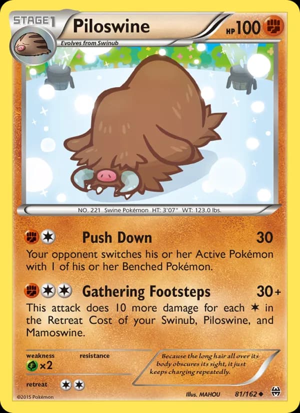 Piloswine card in English