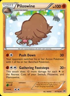Piloswine card in English