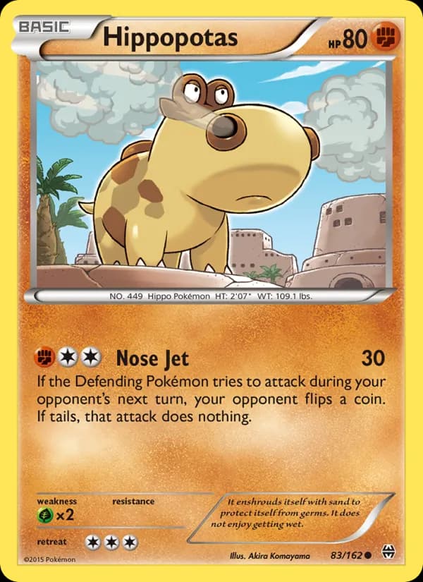 Hippopotas card in English
