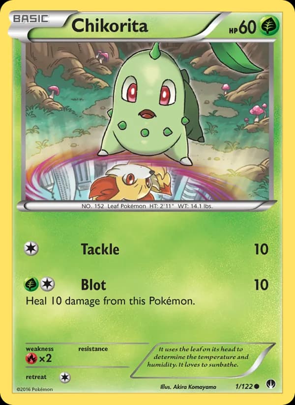 Chikorita card in English