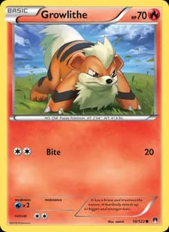 Growlithe card in English