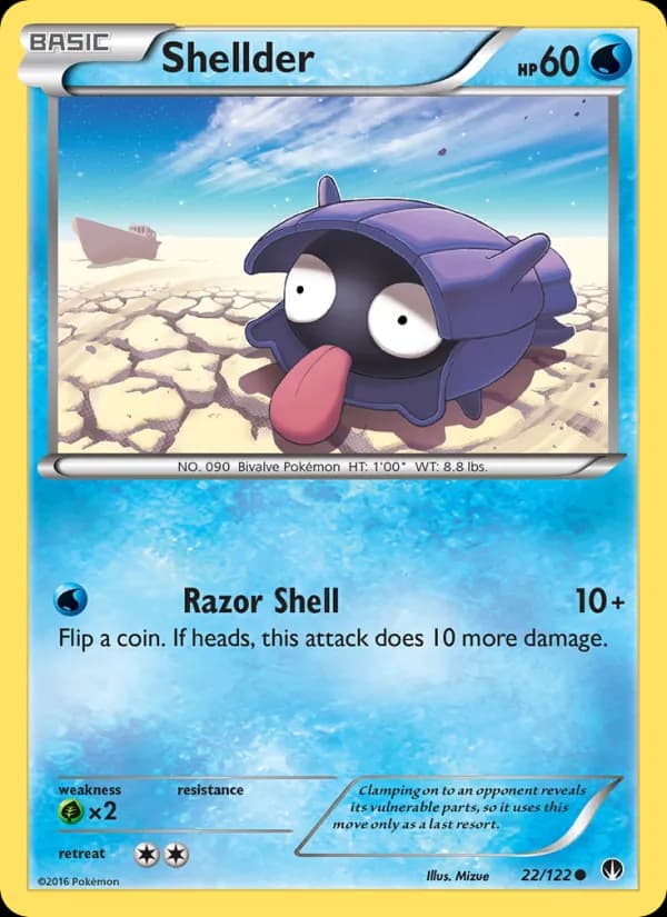 Shellder card in English