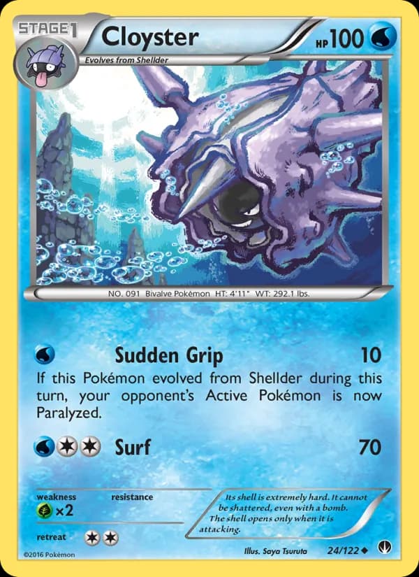 Cloyster card in English