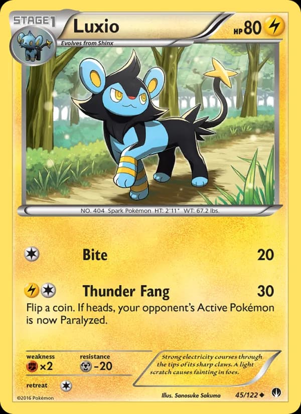 Luxio card in English
