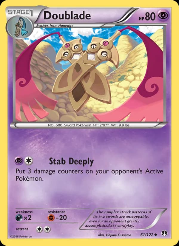 Doublade card in English