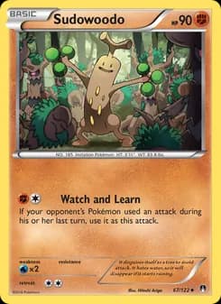 Sudowoodo card in English
