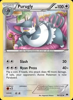 Purugly card in English
