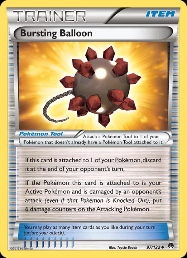 Bursting Balloon card in English