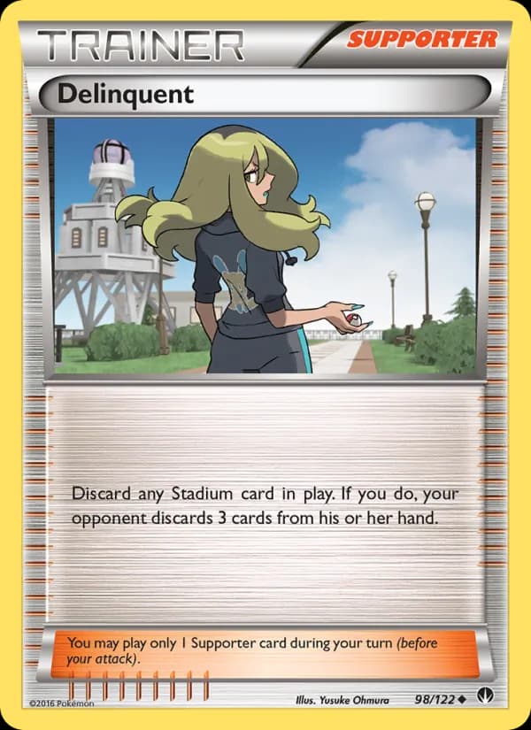 Delinquent card in English