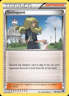 Delinquent card in English