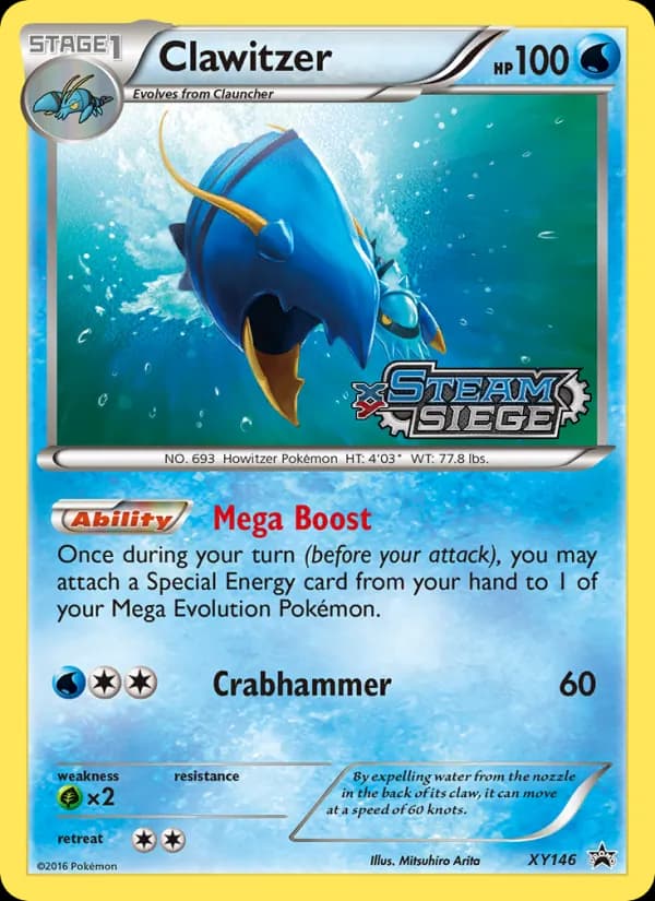 Clawitzer card in English