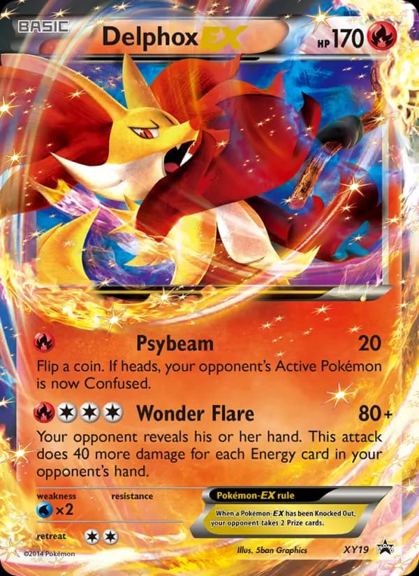 Delphox EX card in English