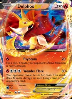 Delphox EX card in English