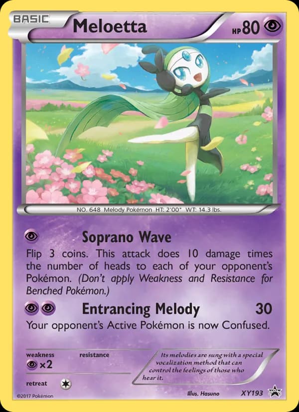 Meloetta card in English