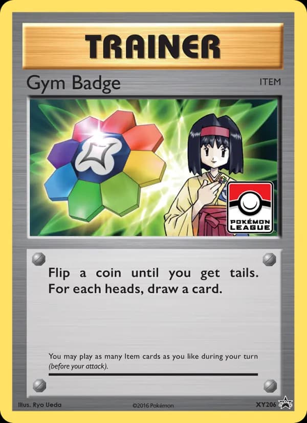 Gym Badge card in English